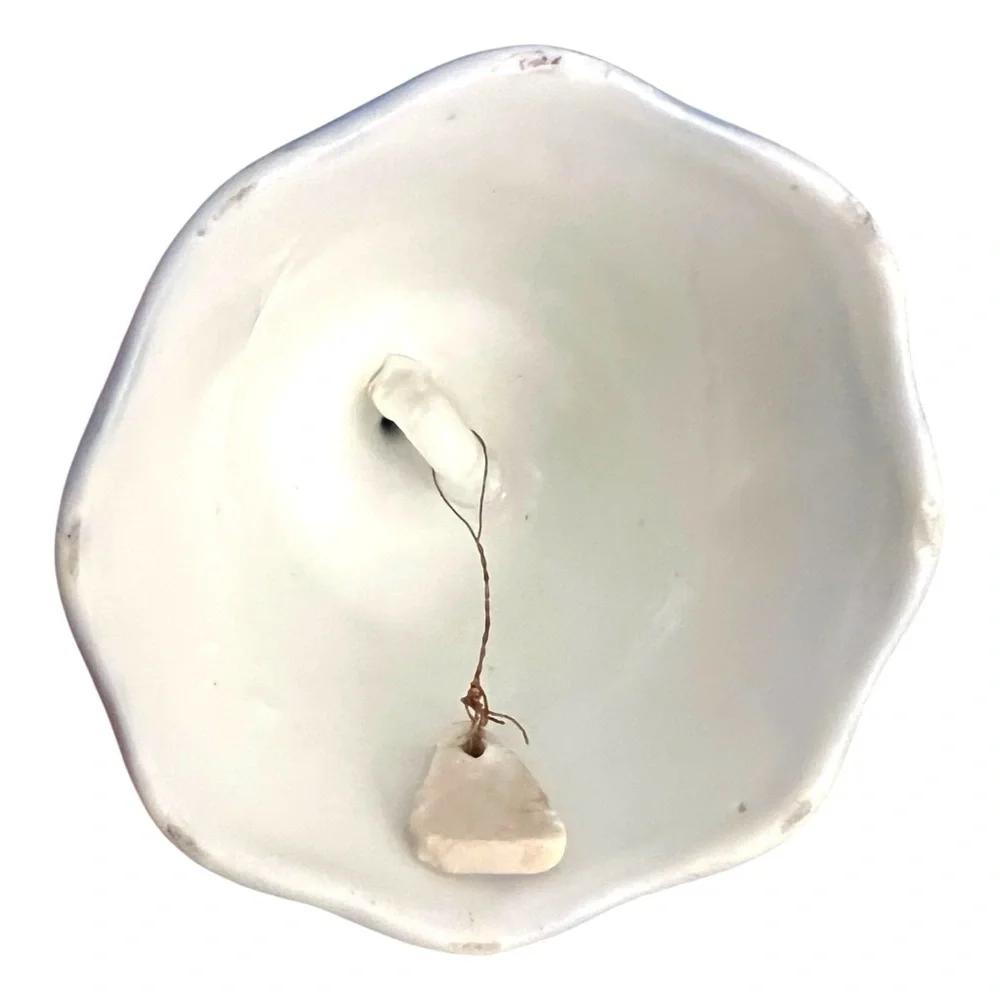 CURRIER & IVES Blue White Vintage Porcelain Bell The Old Homestead In Winter 5.5